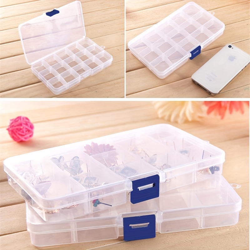 Cheap 10/15/24 Compartments Plastic Box Jewelry Storage Container Craft Bead  Organizer