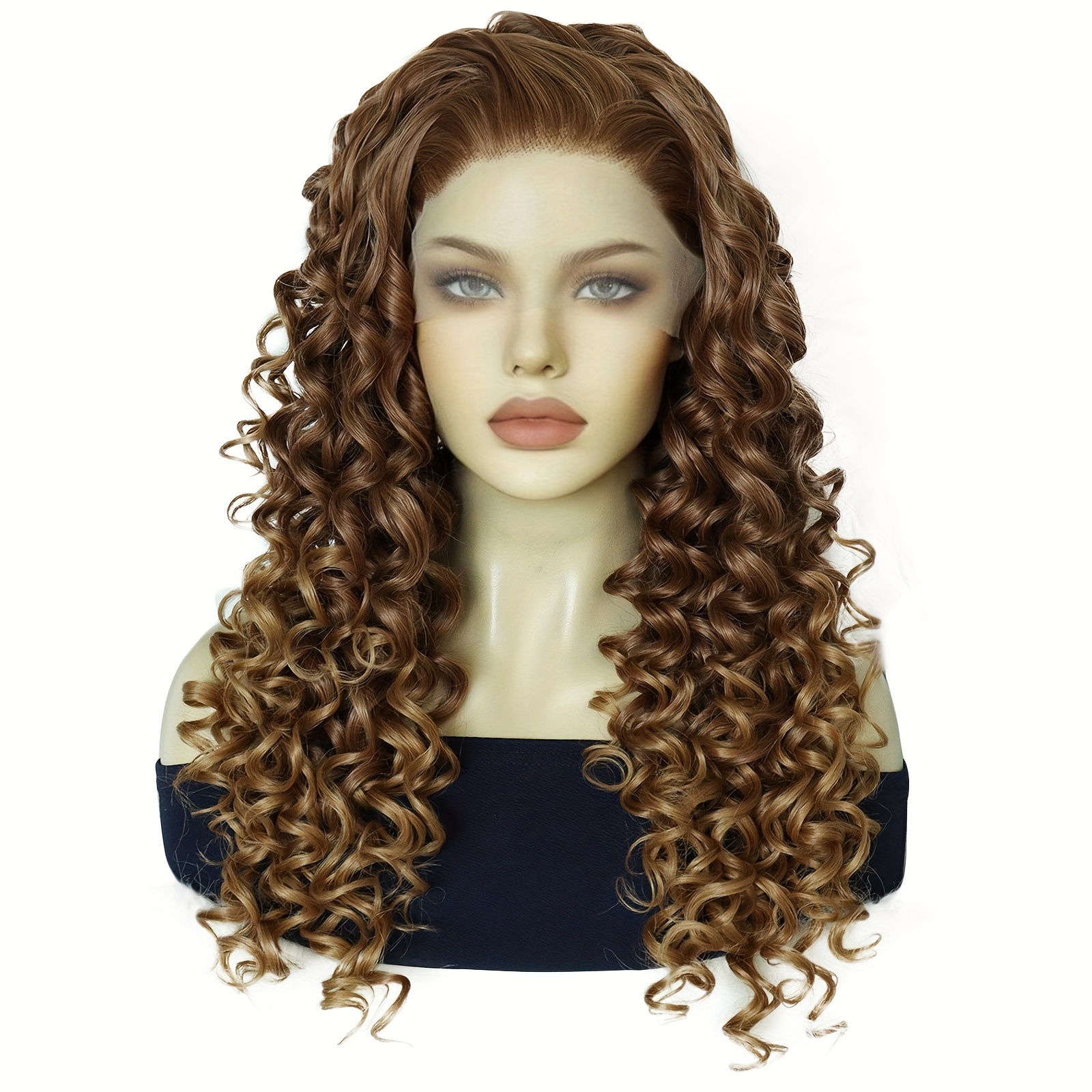 13 2 Brown Wave Front Lace Wig Grey Golden Lace Temu Australia