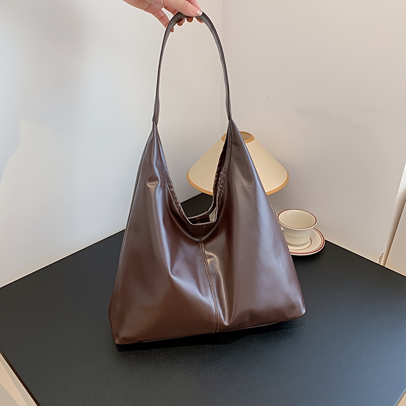 Large Capacity Totes for Women Retro Coffee Brown Hobo Handbags