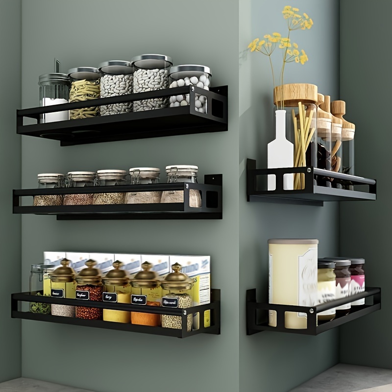 Kitchen Storage Shelf Wall-mounted Punch-Free Spice Rack