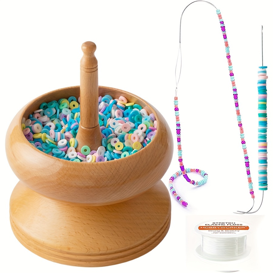 HOBBYWORKER Clay Bead Spinner With Clay Beads And Seed Beads, 2pcs