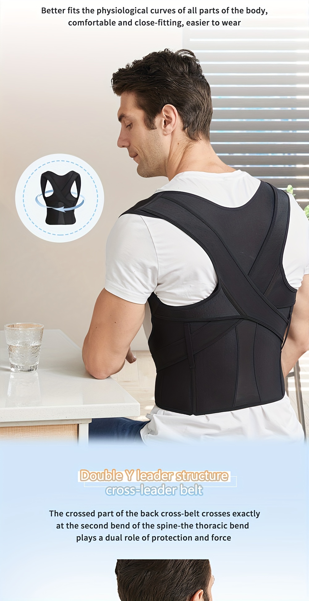 Vicorrect Posture Corrector for Women and Men, Adjustable Upper Back Brace  for Clavicle Support, Pain Relief from Neck, Shoulder, Upper Back, S-M