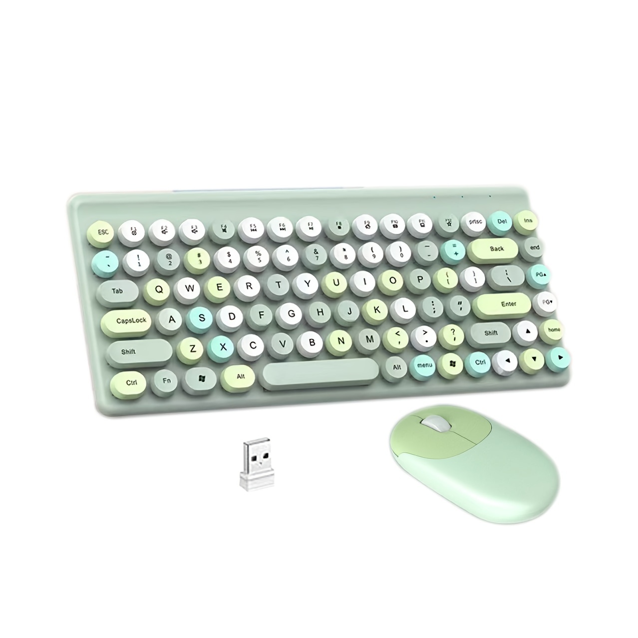  Juego de teclado y mouse inalámbricos, dulce combinación de  lindos colores, USB 2.4G, teclado ergonómico y mouse para computador  portátil y de escritorio, Mac. : Electrónica