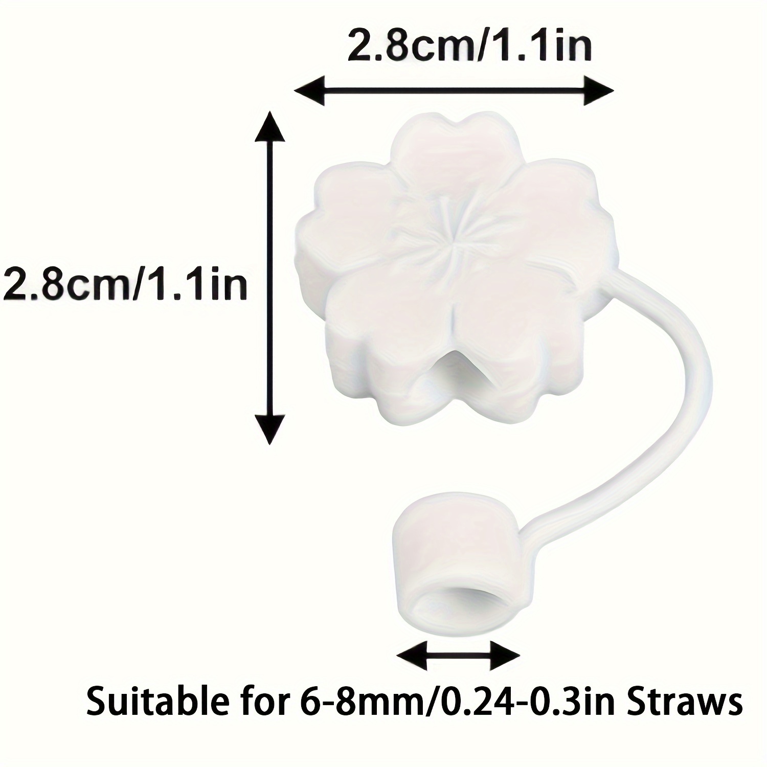 10mm Straw Cover, 6pcs Straw Covers Cap for Stanley Cup 40 oz 30 oz Food Grade Silicone Cute Large Cloud Flower Bear Straw Topper Cover Protector