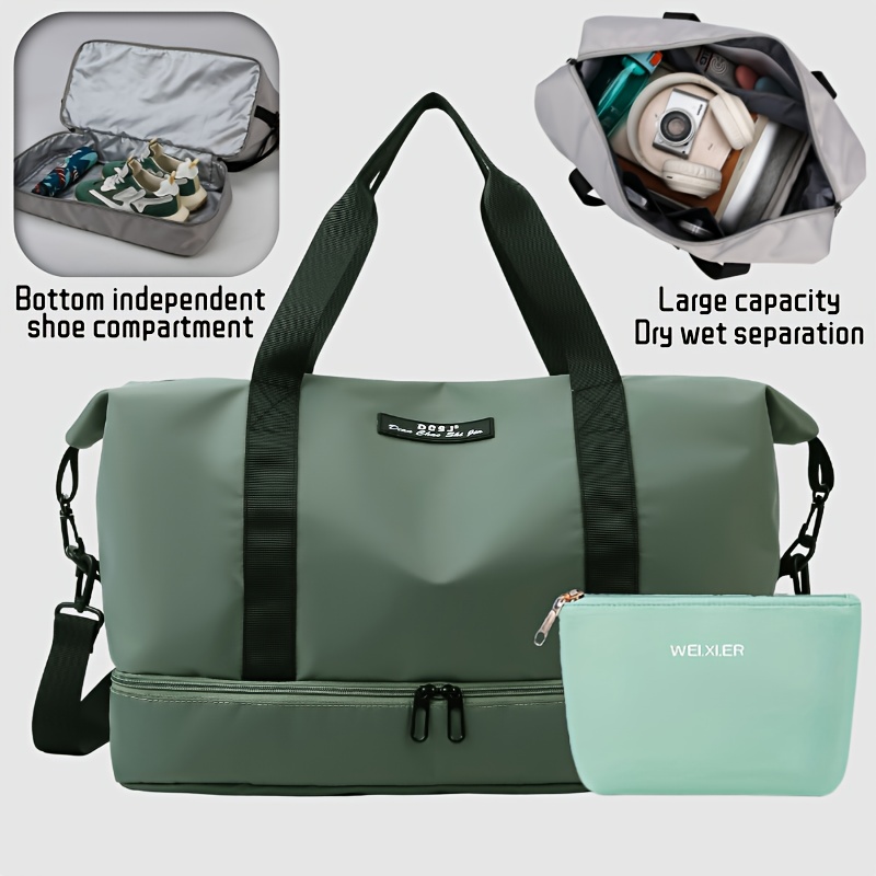 Carry Travel Duffle Bag Shoes Compartment Portable Shoulder - Temu Canada