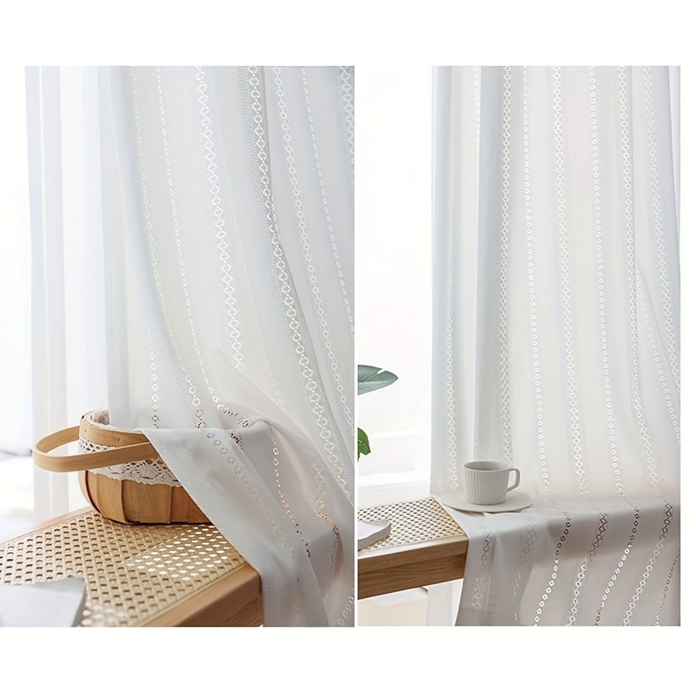 1pc Polyester Sheer Vorhang Einfache Weiße Vorhänge - Temu Germany