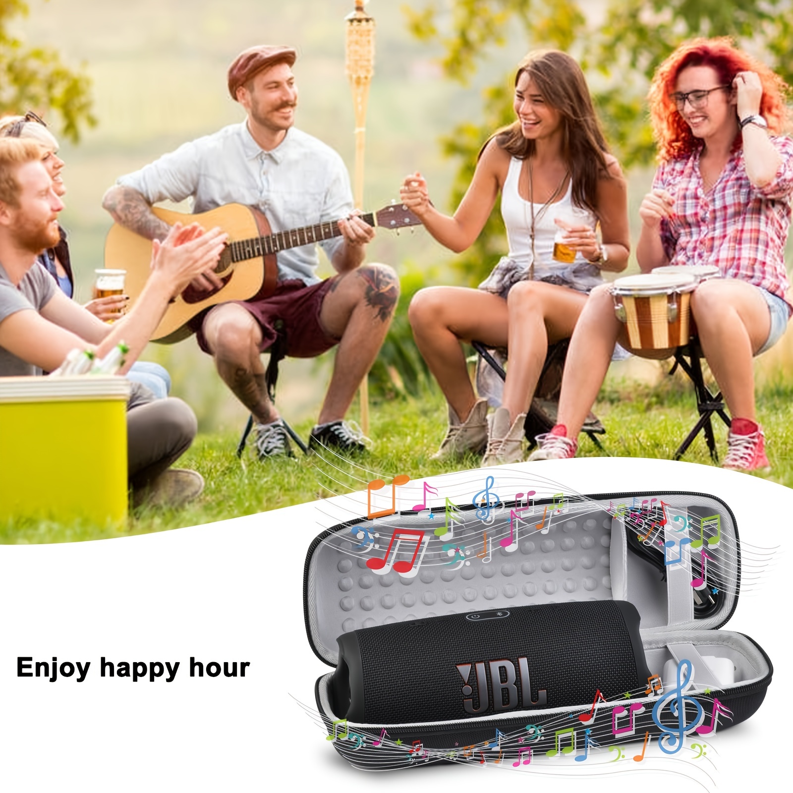 Nylon Travel Carrying Strap Removable Cover for JBL Boombox 2/Boombox  Portable Bluetooth Speaker with Charger Pouch-Black 