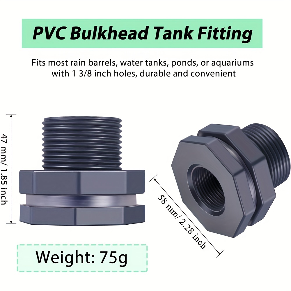 3/4 Thread Pvc Bulkhead Fitting Pipe Connector Rain Barrel - Temu Canada