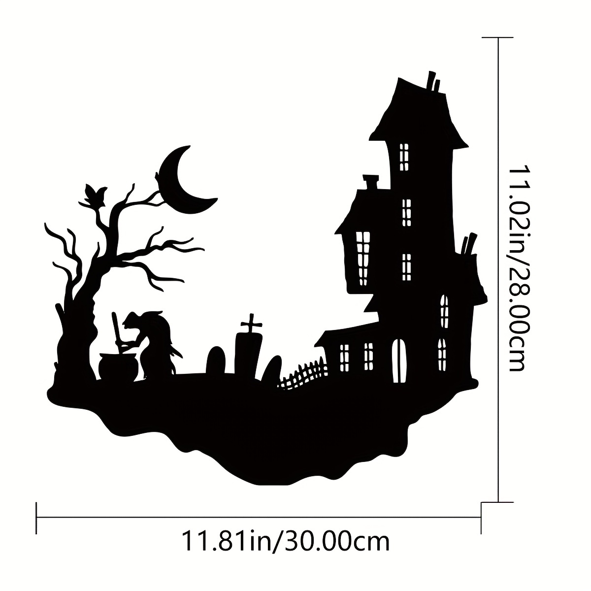 1pc halloween outdoor decorations black castle halloween decor metal cat silhouette yard signs for outside garden patio party decorations details 9