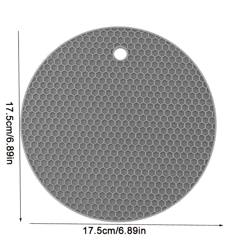 Multicolor Round Heat Resistant Silicone Hot Mat, Size: 17.5cm X