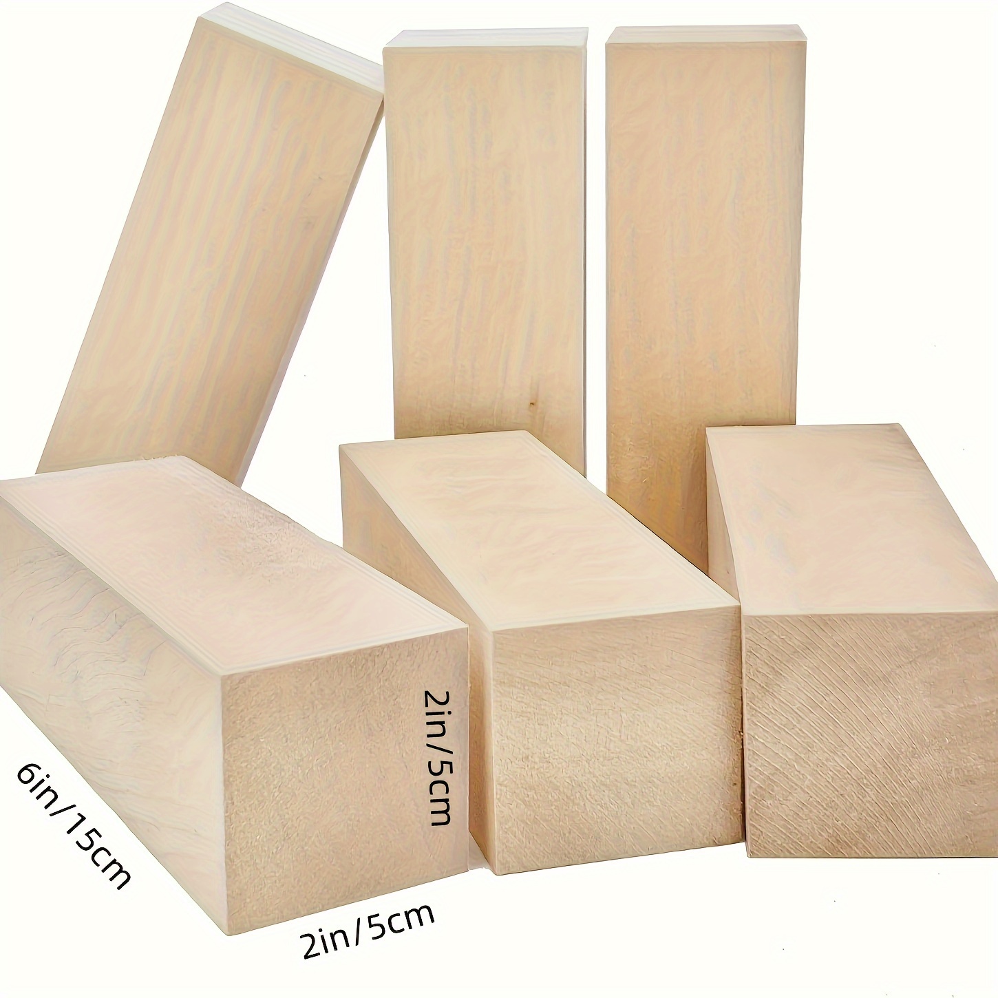 Basswood Carving Blocks Kit - 5-Piece Wooden Whittling Blocks