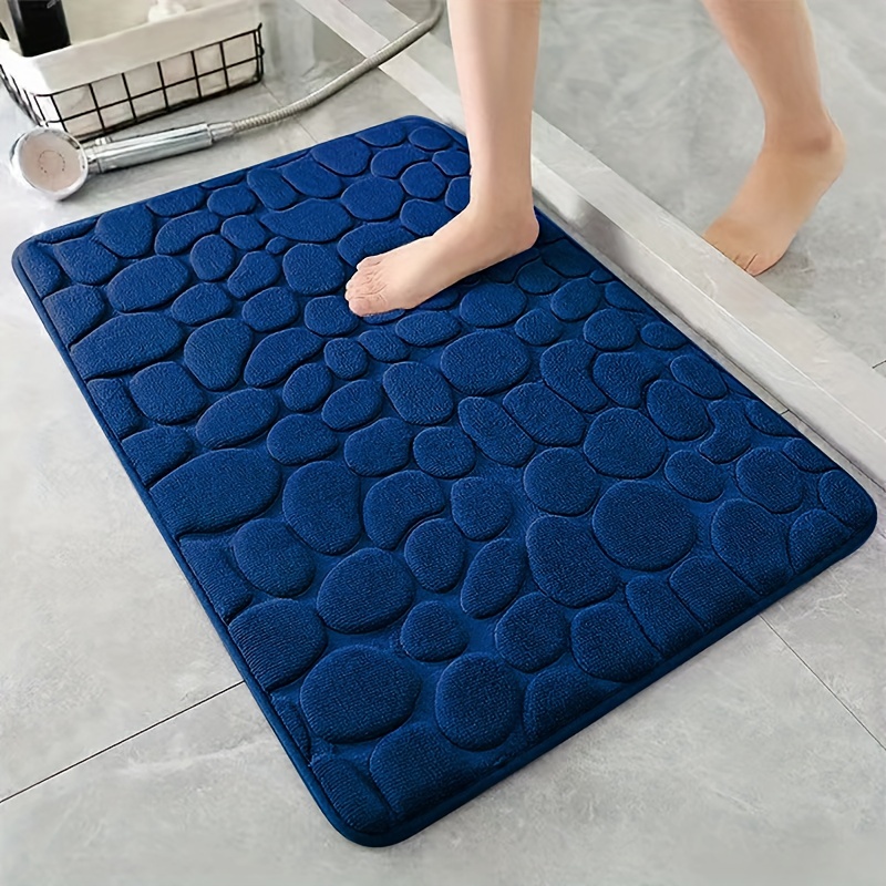 Cobblestone Embossed Bathroom Mat, Memory Foam Pad, Washable Bath Rugs,  Stonetextured Water Absorbent Mat, Non-slip Washable Thick Carpet, Suit For  Bedroom Living Room Home Use Spring Summer Autumn And Winter - Temu