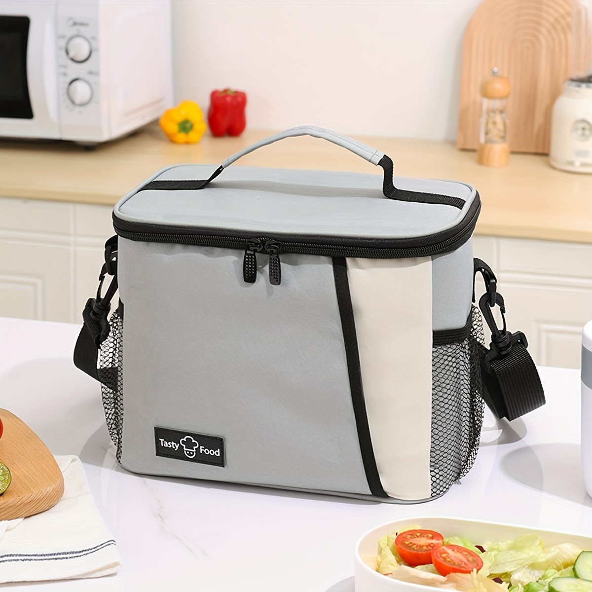 Black Heat Retaining Bag Leakproof Lunch Bag Adjustable - Temu
