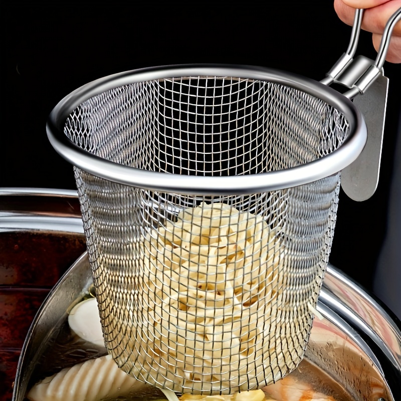 Single Deep-fried Filter Net, Used For Deep Fryer, Fruit Basket, Fruit Pot,  Noodle Filter Net, Food-grade 304 Stainless Steel Material - Temu
