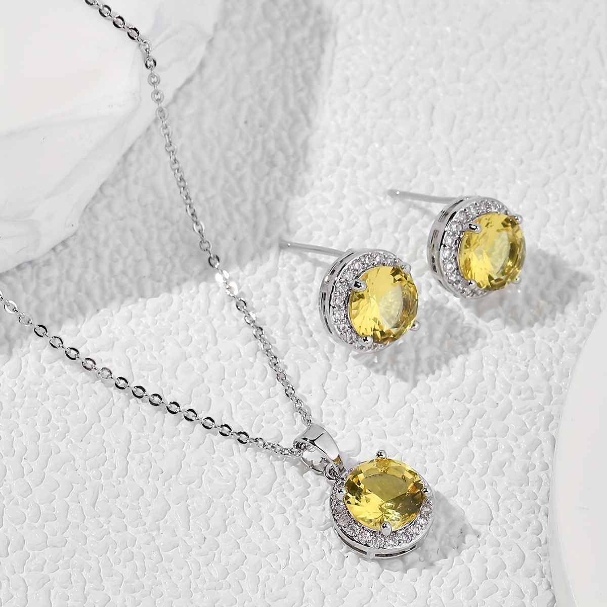 Yellow topaz hot sale jewelry set