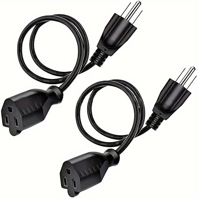 

Extend The 2-meter Male Plug To Female Extension Cable, Short Socket Protector, 18awg Wire (10a 125v 5-15p To 5-15r. Ul Certified, Computer Monitor Power Cord Desktop, Printer, Scanner