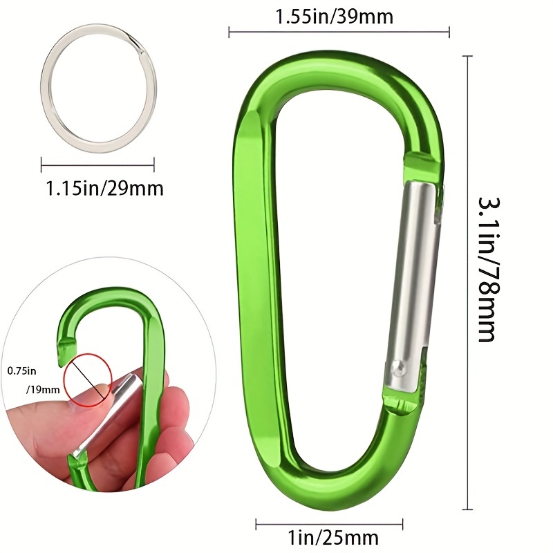 4 Piece Set, Black Aluminum Carabiner Clips, 3 Large Aluminum D Ring Shape, Best Option for Carabiner Clips Heavy Duty, The Uses of Carabiners Are
