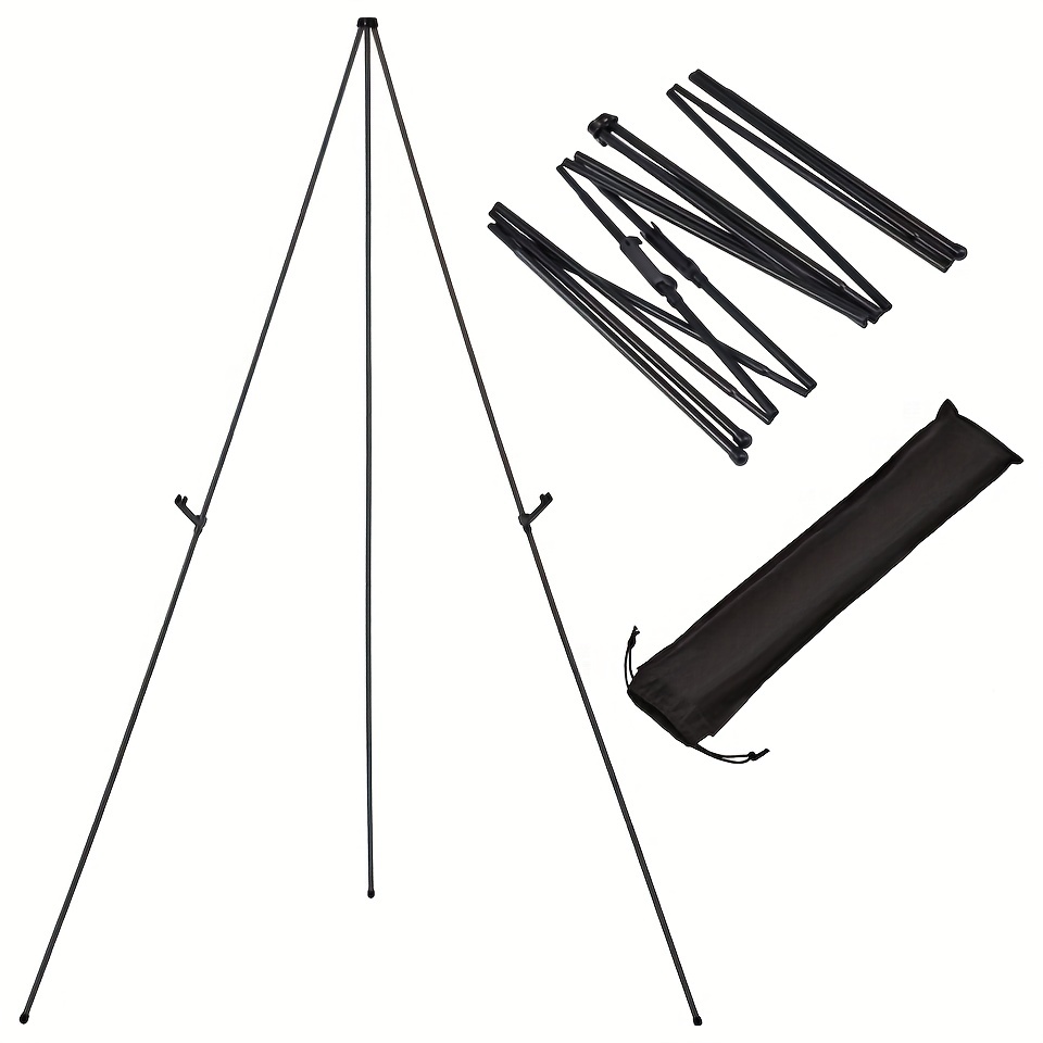  Lightweight Aluminum Telescoping Display Easel, 70 Inches, Black