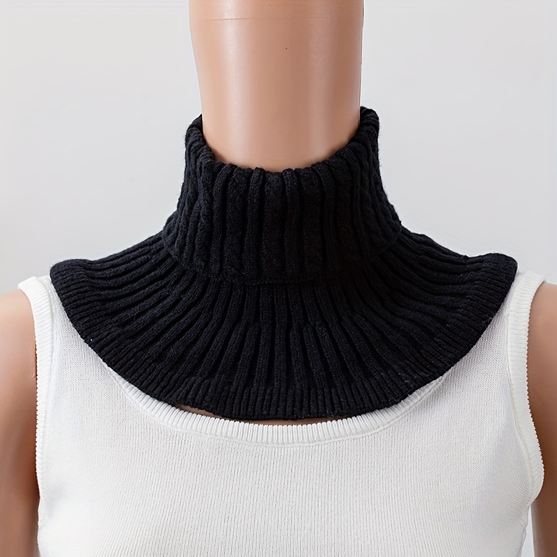 Elegant Turtleneck Twist Knit Neck Gaiter Simple Solid Color - Temu