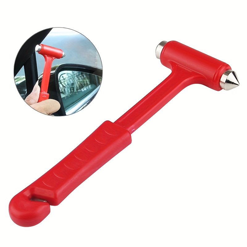 Safety Hammer Emergency Escape Tool, Car Window Glass Breaker and Seatbelt  Cutter, 2-in-1 Mini Size 3.5 in for Underwater Working Rescue, Pink