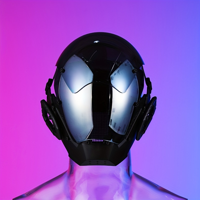 Cyberpunk Mask, Futuristic Helmet with Cool Technology, Cyber Techwear Mask,  Luminous Halloween Fit Party Music Festival : : Toys