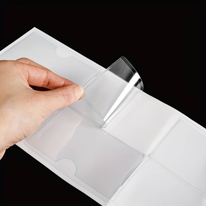 3x5 Index Card Labels 100 Pack Clear Plastic Label Holders Self-Adhesive Pockets For 3x5 Index Cards Index Card Plastic Sleeves 3x5 Index Card Labels 100 Pack Clear Plastic Label Holders Self-Adhesive Pockets For 3x5 Index Cards Index Card Plastic Sleeves