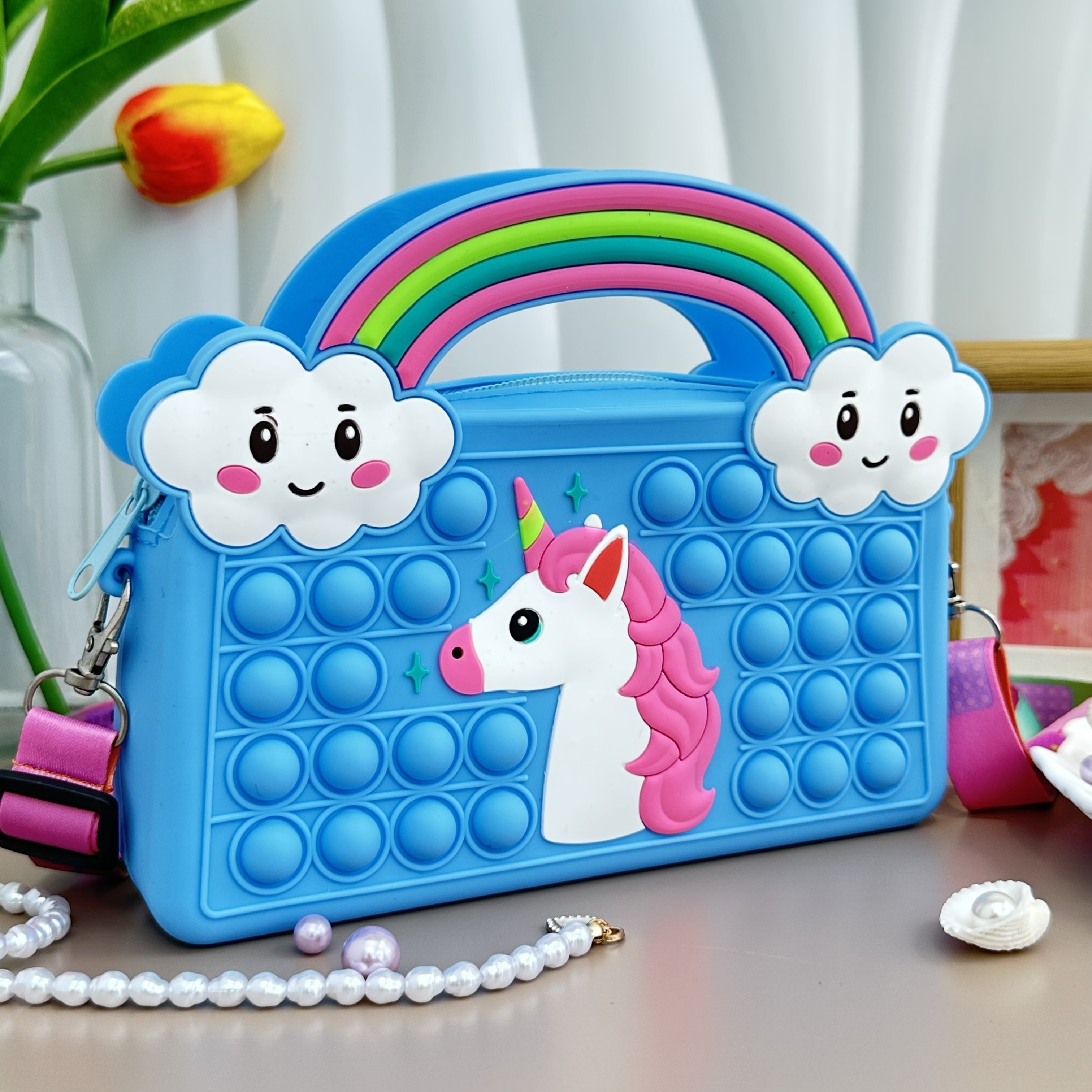 VALICLUD Sac Messager Licorne Sac à Main pour Adolescentes Sacs Sac à Main  Enfant 2 Ans Cadeaux pour Les Filles Sac à Main pour Femme Bourse Polyester  Petite Fille Sac De Messager