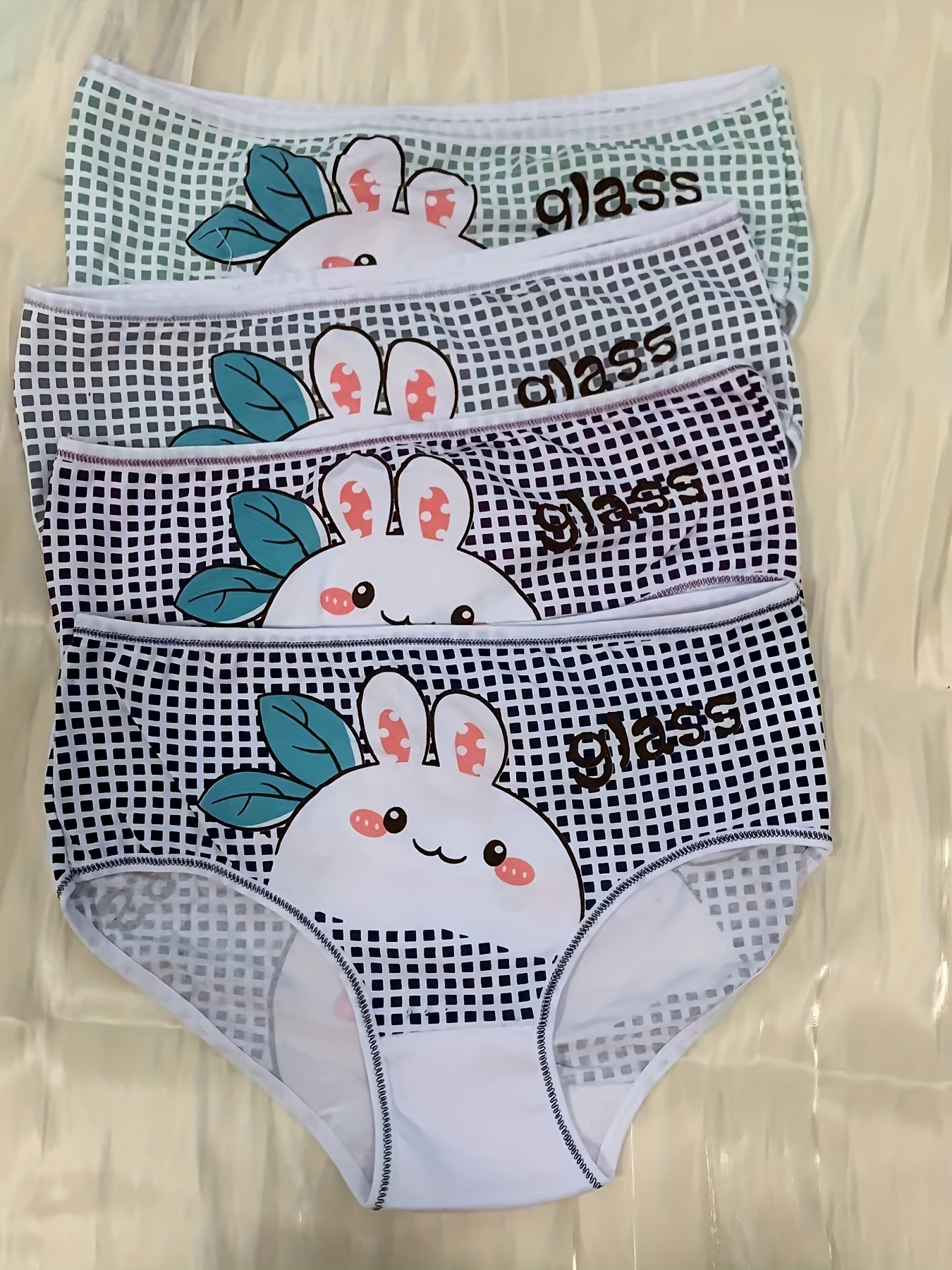 Cartoon Bunny Print Briefs Comfy Cute Stretchy Intimates - Temu