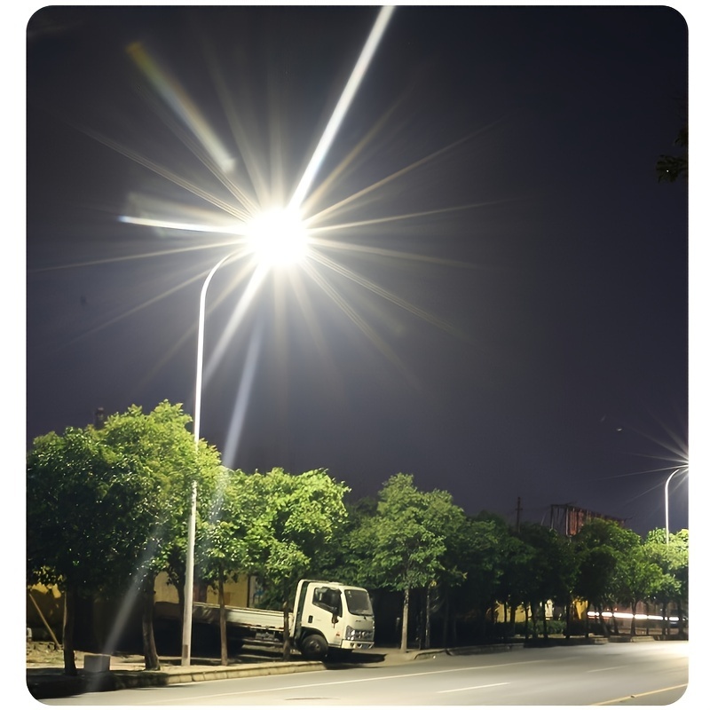1pc integrated solar street light super high power cayenne model black and illuminated from all sides light control human body induction remote control charging display function suitable for home courtyards gardens outdoors and roadside details 4