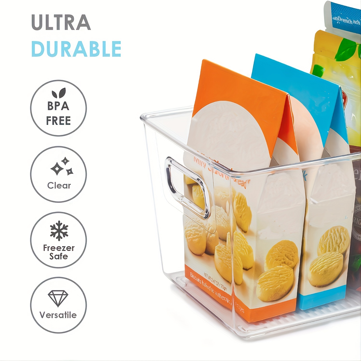 Refrigerator Organizer Bins, Pantry Fridge Organizers And Storage Bins,  Clear Plastic Food Storage Bins For Pantry, Freezer, Kitchen, Cabinets,  Fridge, Bpa Free, Kitchen Supplies - Temu United Arab Emirates