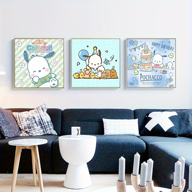 3pcs Cartoon Canvas Poster, Hello Kitty Posters And Prints, Sanrio Anime  Art Wall Painting, Ideal Gift For Children's Room, Kids Bedroom, Living Room