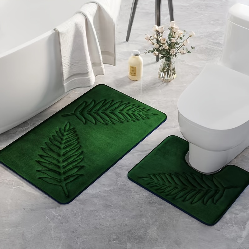 Bathroom Absorbent Floor Mat, Non-slip Quick-drying Anti-dirty Bathroom Mat,  Thickened Door Mat, Coral Fleece Carpet, Household Three-piece Set - Temu