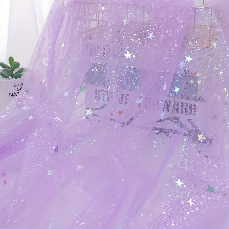 Purple Glitter Tulle Fabric