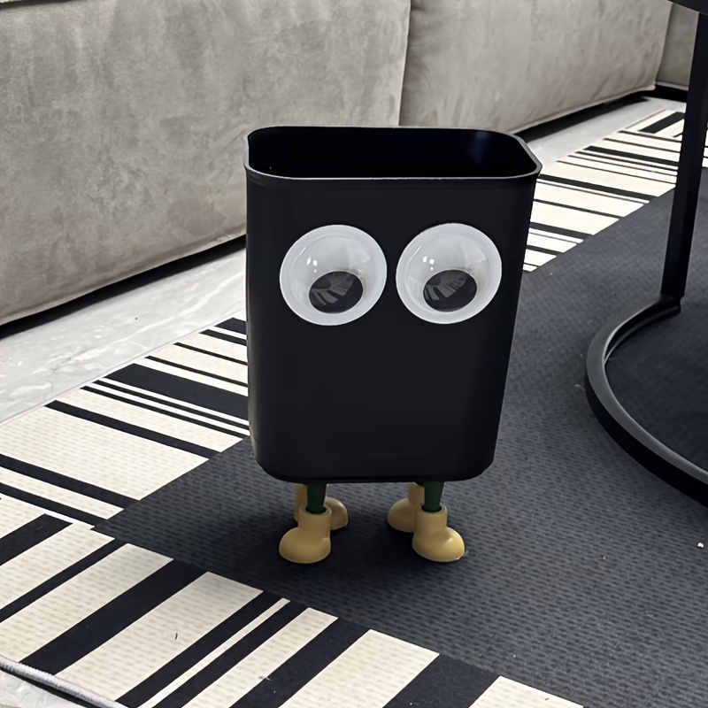 1pc Cute Creative Big Eyes Garbage Can, Waterproof Large Trash Bin