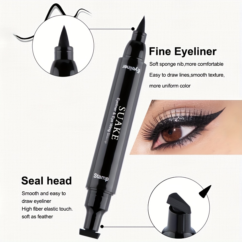 Double Head Eyeliner Eye Stamp Pen Cat Eye Liquid Stamp Wing Shapes Eyeliner Pen