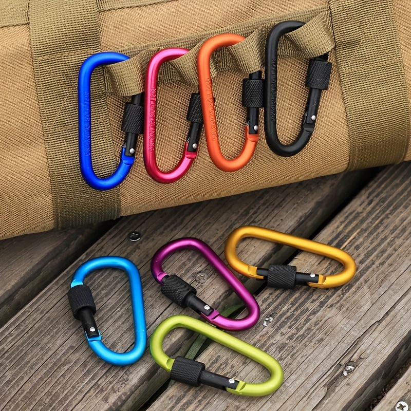 2pcs Carabiner Clip With Lock Aluminum Alloy Carabiner D Ring Shape Key  Chain Clip Hook Camping Outdoor Buckle - Sports & Outdoors - Temu