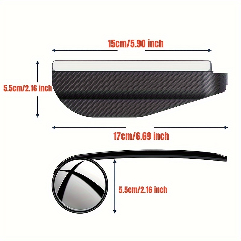 2pcs car blind spot mirror rearview mirror rain eyebrow multifunctional 2 in 1 rain covering for rainy days expanding view safety driving details 0