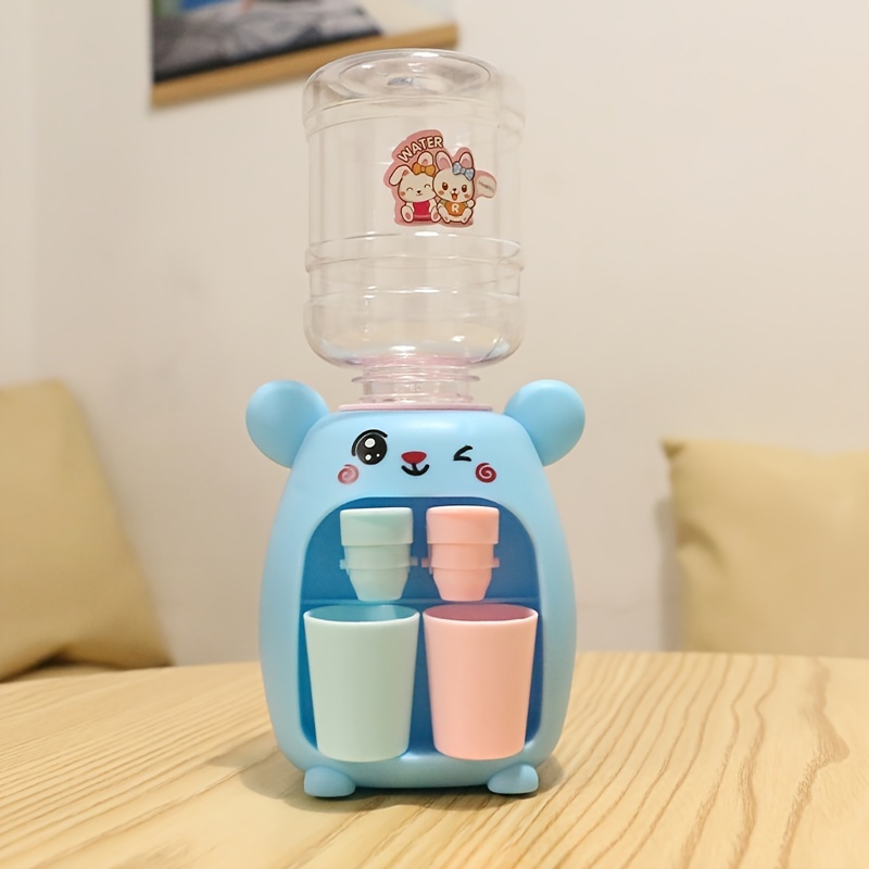 Mini Water Dispenser Cartoon Kids Water Dispenser Adorable Water Dispenser  for Kids Children(Blue Pig)