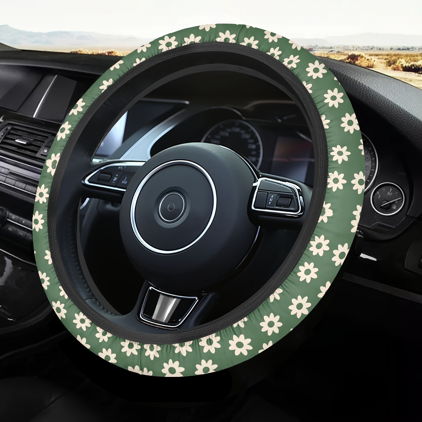 Green Marble Car Steering Wheel Cover Comfort Grip Car - Temu