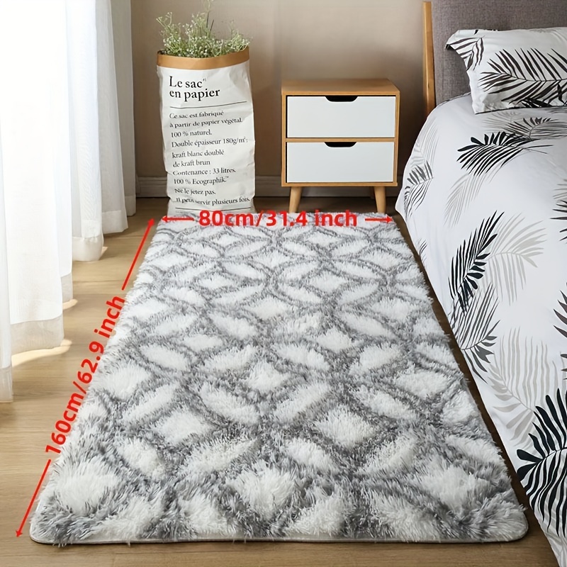 1pc Plush Carpet Suitable For Living Room, Bedroom Rug With Backing & Adhesive Pile - Soft Machine Washable Mat Suitable For Dorm, Playroom, Yoga Pad, Picnic Mat, Bedside Rug, Decor, Easy For