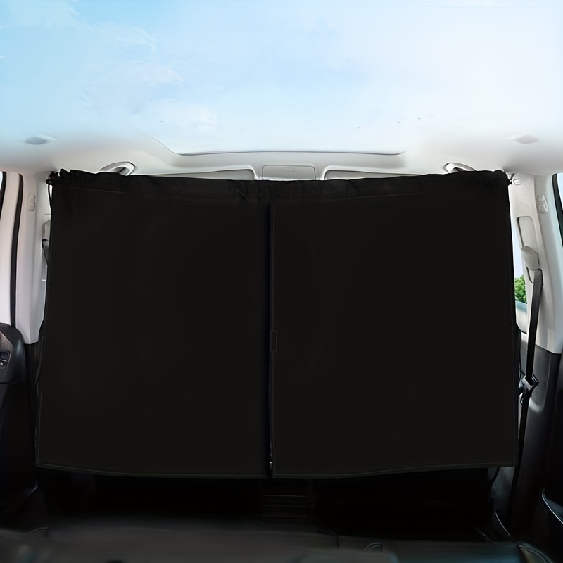  Ovege Car Divider Curtains Sun Shade-Privacy Travel Nap Night  Car Camping Detachable Simple Curtain (Black-Silky) : Automotive