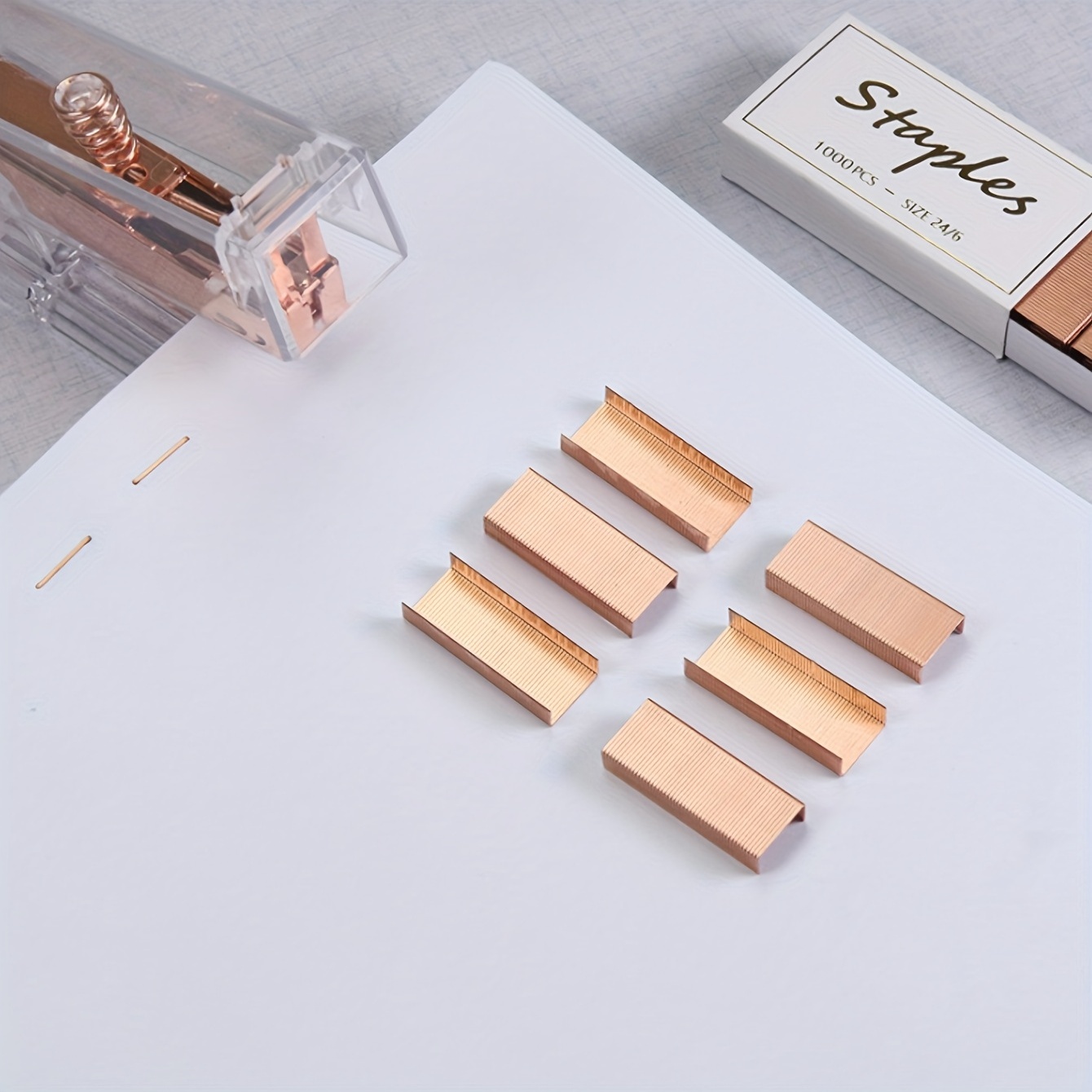 Rose Gold Staples 24/6 (10,000 Pack) Premium Metal Material For