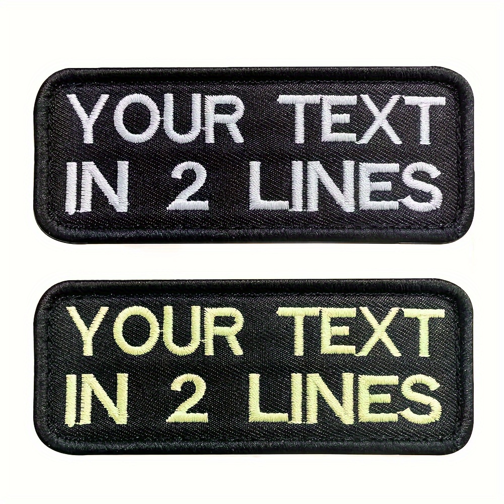 

1pc Men's Custom Embroidery Name Patches, Personalized Number Tag, Hook And Loop Fastener Badges For Clothing Backpacks Vest