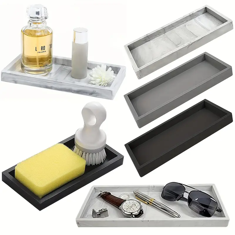 Bathroom Vanity Silicone Tray For Counter Rectangle Dish - Temu