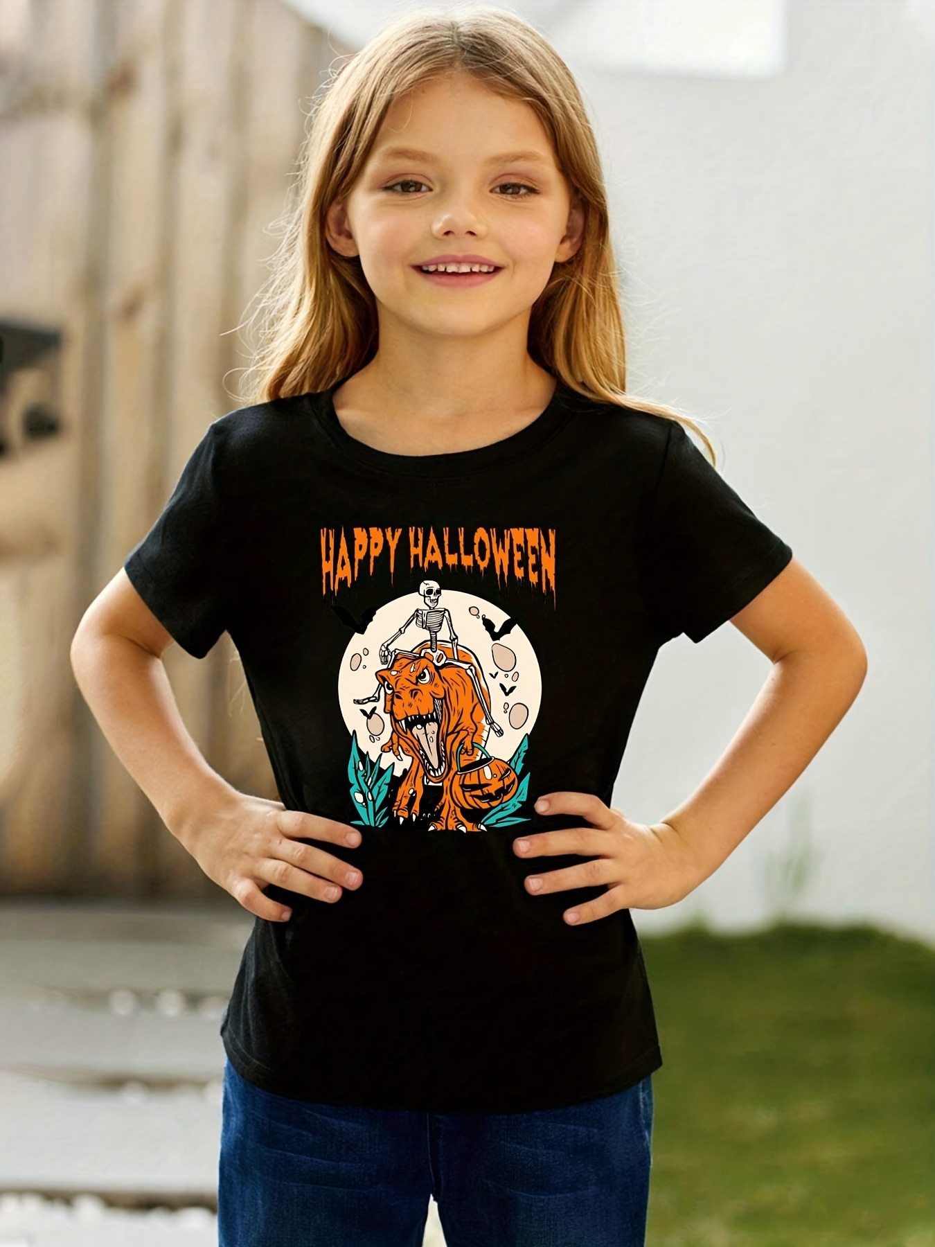In Stocks 】 halloween Camiseta De Esqueleto Para Meninos Meninas Blusas  Impressas Em 3D Gola Redonda Versão Anime Camisa Diária Infantil