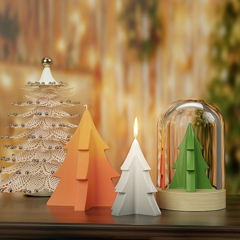 Moldes de silicona con forma de vela para velas de Navidad, suministros de  fabricación de velas