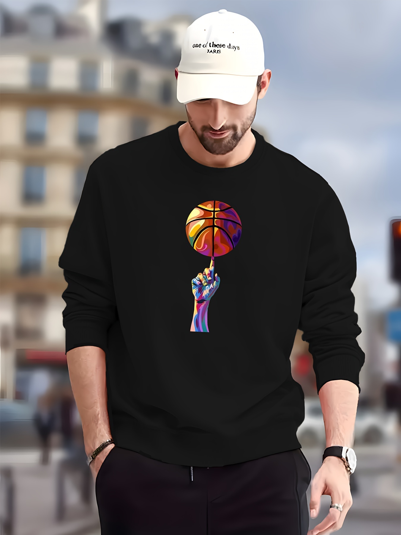 Fashionable Men's Casual Finger Basketball Print Long Sleeve - Temu  Philippines