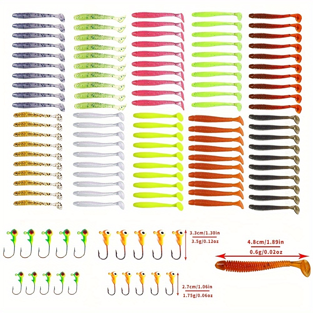 Soft Fishing Lures Kit Silicone Lure Set Artificial Worm Jig