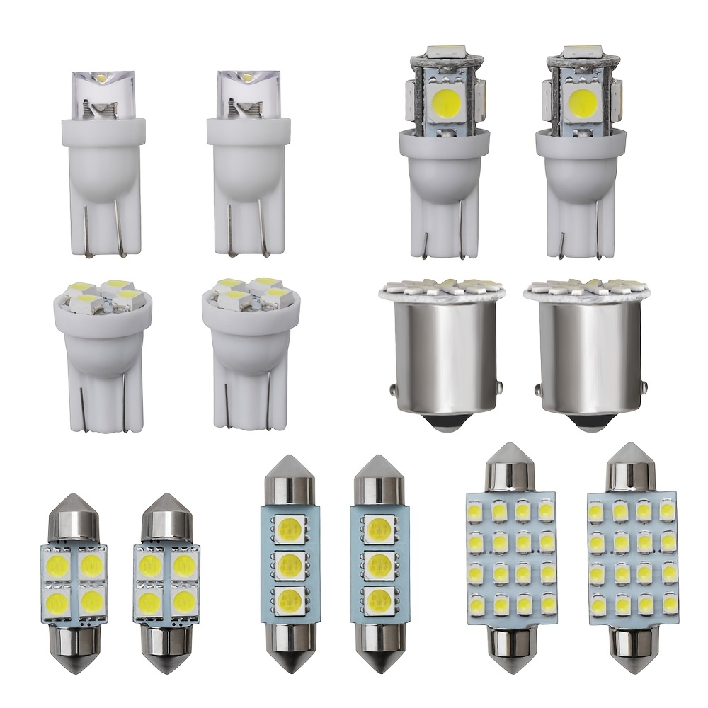 14PCS LED 1156 T10 Lights Bulbs for Car Auto Interior, License Plate Replacement Light Kit, White Lamp Set Car Accessories
