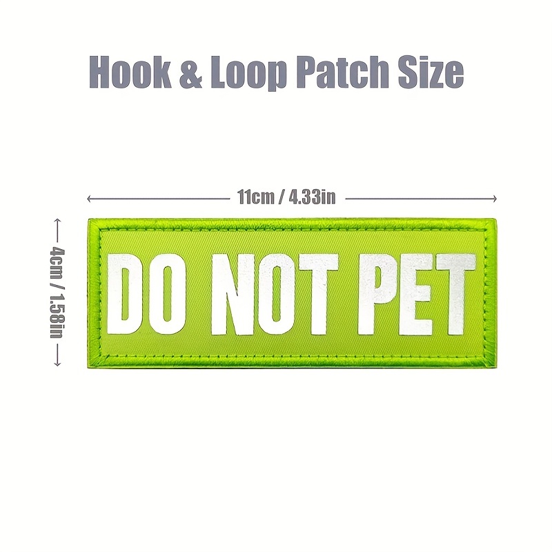 Do Not Pet Patches 2-pack Highly Reflective Embroidered Hook and